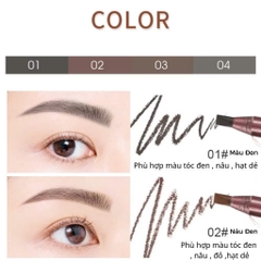 Chì Xé Kẻ Mày Hai Đầu WODWOD Phẩy Sợi Siêu Mảnh 1mm Chống Nước Lâu Trôi Makeup Chuyên Nghiệp