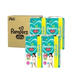 Tã Quần Pampers (bịch lớn Jumbo) Nhật Bản Nội Địa - Size L58 Miếng