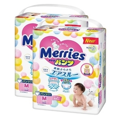 Tã Quần Merries Nhật Bản Nội Địa thêm miếng - Size M58+6 Miếng