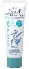 Kem chống nắng Hatomugi UV Milky Gel SPF50+PA - Xanh bạc hà 70g