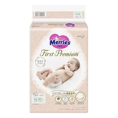 Tã Dán Merries First Premium (hàng Nhật nội địa) CM - Size S 60+2 Miếng