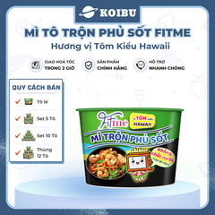 THIEN HUONG FOOD - Mì tô trộn phủ sốt Fitme hương vị tôm kiểu Hawaii, Mì tô trộn Fitme tôm kiểu Hawaii - 110g/tô - 00798