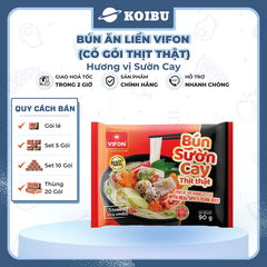 VIFON - Bún sườn cay thịt thật Vifon, bún sườn cay Vifon thịt thật, bún Vifon ăn liền thịt thật - 90g/gói
