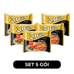 UNIBEN - Mì 3 Miền Gold hương vị Tôm Chua Cay Đặc Biệt, 3 Miền Gold Tôm Chua Cay Đặc Biệt - 75g/gói - 00352
