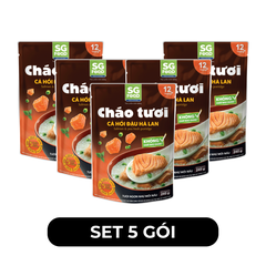 SG FOOD - Cháo tươi SG Food hương vị Cá hồi đậu Hà Lan, Cháo tươi Cá hồi đậu Hà Lan ăn liền SG Food - 240g/gói - 00634