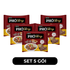 MASAN - Chinsu Phở Story GÓI (CÓ THỊT THẬT), Phở Thìn bờ hồ ăn liền, Phở bò truyền thống nước trong - 131g/gói - 00102