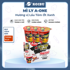SAIGON VE WONG - Mì ly A-One hương vị Lẩu tôm ớt xanh - 65g/ly - 00861