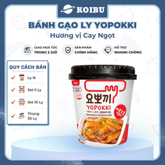 YOUNG POONG - Bánh gạo ly Yopokki hương vị Cay Ngọt, Bánh gạo cay ngọt Yopokki ly, Bánh gạo Hàn Quốc - 120g/ly - 00870