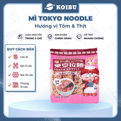 TOKYO NOODLE - Mì Tokyo Noodle hương vị Tôm & Thịt, Mì ăn liền cho bé Tokyo Noodle, Mì ăn dặm - 120g/lốc - 00799