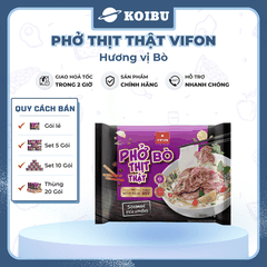 VIFON - Phở Vifon thịt thật hương vị Bò, Vifon Phở bò thịt thật Vifon, Phở thịt thật Vifon ăn liền - 90g/gói - 00813