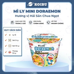 ACECOOK - Mì ly mini Doraemon hương vị Hải Sản Chua Ngọt, Mì ly hải sản chua ngọt Doraemon Mini, Mì Doraemon ly - 53g/ly - 00022