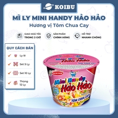 ACECOOK - Mì ly Mini Handy Hảo Hảo hương vị Tôm chua cay, Mì ly Tôm chua cay Hảo Hảo Mini Handy - 47g/ly - 00021