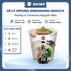 NISSIN - Mì ly Ippudo Shiromaru Hakata hương vị Tonkotsu nguyên bản, Mì ly Ippudo Tonkotsu nguyên bản - 77g/ly - 00822