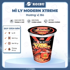 ACECOOK - Mì ly Modern Xtreme hương vị Bò, Mì bò Modern Xtreme ly, Mì Modern Extreme ly ăn liền - 65g/ly - 00012