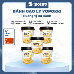 YOUNG POONG - Bánh gạo ly Yopokki hương vị Bơ Hành, Bánh gạo bơ hành Yopokki ly, Bánh gạo Hàn Quốc - 120g/ly - 00869