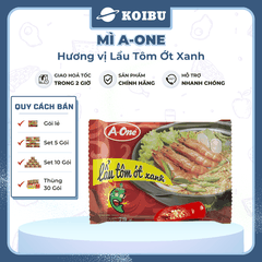 SAIGON VE WONG - Mì A-One hương vị Lẩu tôm ớt xanh, Mì lẩu tôm ớt xanh A One, Mì ăn liền Aone - 85g/gói - 00774