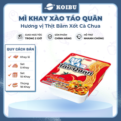 ACECOOK - Mì xào Táo Quân hương vị Thịt bằm xốt cà chua, Mì Táo Quân đỏ, Mì Táo quân thịt bằm sốt cà chua, Mì Táo quân sốt cà chua, Mì khay Táo Quân thịt bằm xốt cà chua - 85g/khay - 00029