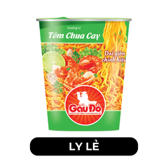 ASIAFOODS - Mì ly Gấu Đỏ Tôm chua cay, Mì ly Gấu Đỏ hương vị Tôm chua cay, Mì ly tôm chua cay Gấu Đỏ - 65g/ly - 00468