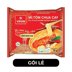 VIFON - Mì tươi Vifon hương vị Tôm Chua Cay - Mì tươi vị Tôm Chua Cay, Mì Vifon tươi - 70g/gói - 00217