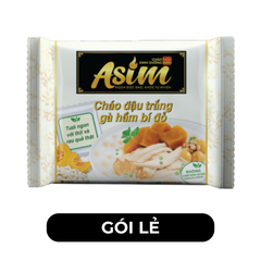 ASIAFOODS - Cháo Asim Đậu trắng gà hầm bí đỏ (có gói rau thịt thật), Cháo Đậu trắng gà hầm bí đỏ Asim - 74g/gói - 00336