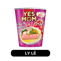 THIEN HUONG FOOD - THIEN HUONG FOOD - Hủ tiếu mì ly Yes Mom (có cây xúc xích thật) hương vị Thịt bằm, Hủ tiếu Yes Mom ly - 79.2g/ly - 00766