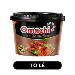 MASAN - Omachi tô trộn hương vị Thịt xiên nướng - Mì tô Omachi, Mì trộn Omachi tô thịt xiên nướng - 95g/tô - 00470