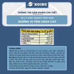 ACECOOK - Mì ly Mini Handy Hảo Hảo hương vị Tôm chua cay, Mì ly Tôm chua cay Hảo Hảo Mini Handy - 47g/ly - 00021