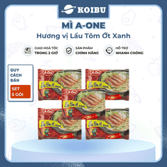 SAIGON VE WONG - Mì A-One hương vị Lẩu tôm ớt xanh, Mì lẩu tôm ớt xanh A One, Mì ăn liền Aone - 85g/gói - 00774