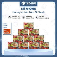 SAIGON VE WONG - Mì A-One hương vị Lẩu tôm ớt xanh, Mì lẩu tôm ớt xanh A One, Mì ăn liền Aone - 85g/gói - 00774