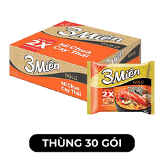 UNIBEN - Mì 3 Miền Gold hương vị Chua Cay Thái - Mì ăn liền Chua Cay Thái 3 Miền Gold gói - 75g/gói - 00354