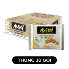 ASIAFOODS - Cháo Asim Đậu trắng gà hầm bí đỏ (có gói rau thịt thật), Cháo Đậu trắng gà hầm bí đỏ Asim - 74g/gói - 00336