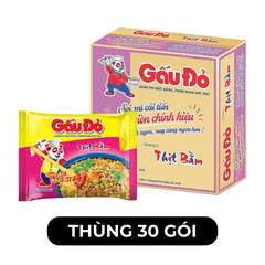 ASIAFOODS - Mì Gấu Đỏ hương vị Thịt bằm, Mì Thịt bằm Gấu Đỏ, Mì gói ăn liền Gấu Đỏ vị Thịt bằm - 63g/gói - 00329