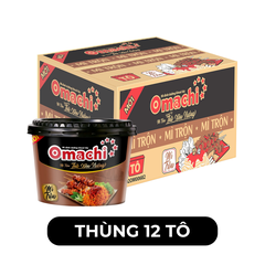 MASAN - Omachi tô trộn hương vị Thịt xiên nướng - Mì tô Omachi, Mì trộn Omachi tô thịt xiên nướng - 95g/tô - 00470