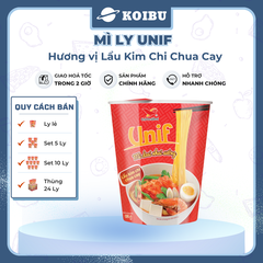 UNI-PRESIDENT - Mì Unif ly hương vị Lẩu Kim Chi Chua Cay, Mì Dzai Dzai ly lẩu kim chi chua cay - 62g/ly - 00295