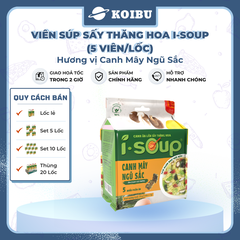 NFC - Viên canh ăn liền sấy thăng hoa I-Soup hương vị Canh mây ngũ sắc, canh mây ngũ sắc ISoup ăn liền (35g/lốc)