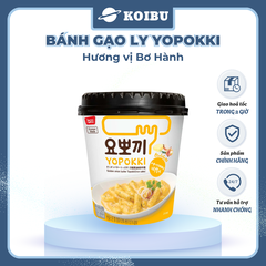 YOUNG POONG - Bánh gạo ly Yopokki hương vị Bơ Hành, Bánh gạo bơ hành Yopokki ly, Bánh gạo Hàn Quốc - 120g/ly - 00869
