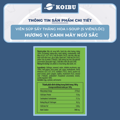 NFC - Viên canh ăn liền sấy thăng hoa I-Soup hương vị Canh mây ngũ sắc, canh mây ngũ sắc ISoup ăn liền (35g/lốc)
