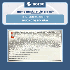 KANG SHI FU - Mì Kang Shi Fu hương vị Bò hầm, Mì Kang Shi Fu ăn liền, Mì ăn liền Trung Hoa - 106g/gói - 00746