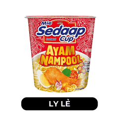 SEDAAP - Mì nước Sedaap ly vị gà không cay (ly đỏ), Mì ly nước Sedaap vị gà không cay, Mì ăn liền Indonesia, Mì ly Indonesia, Mì Indo - 75g/ly - 00487