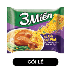 UNIBEN - Mì 3 Miền hương vị Gà Sợi Phở - Mì Gà sợi phở gói ăn liền, Mì gói 3 Miền Gà sợi phở - 65g/gói - 00494