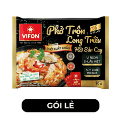 VIFON - Phở trộn Long Triều hương vị Hải Sản Cay - Phở trộn hải sản gói, Phở xuất khẩu - 90g/gói - 00505