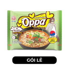 OTOKI - Mì Oppa hương vị Bò hầm, Oppa Mì bò hầm Oppa, Mì bò hầm Hàn Quốc, Mì Oppa Hàn Quốc ăn liền - 65g/gói - 00249