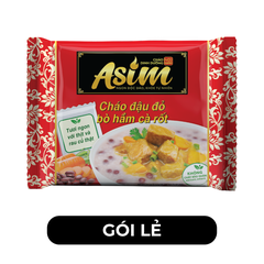 ASIAFOODS - Cháo Asim Đậu đỏ bò hầm cá rốt (có gói rau thịt thật), Cháo Đậu đỏ bò hầm cà rốt Asim - 72g/gói - 00335