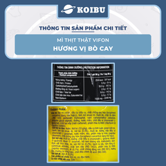 VIFON - Mì thịt thật Vifon hương vị Bò cay, Vifon Mì Bò cay thịt thật Vifon, Mì Vifon thịt thật - 90g/gói - 00816