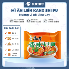 KANG SHI FU - Mì Kang Shi Fu hương vị Bò siêu cay, Mì Kang Shi Fu ăn liền, Mì ăn liền Trung Hoa - 104g/gói - 00748