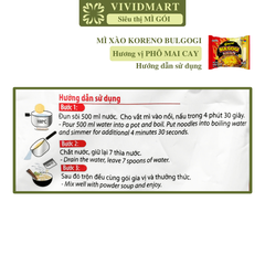 PALDO - Mì xào Koreno Bulgogi hương vị Phô mai cay, Mì trộn Koreno Bulgogi, Mì Koreno phô mai cay - 100g/gói - 00606