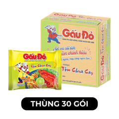 ASIAFOODS - Mì Gấu Đỏ hương vị Tôm chua cay, Mì Tôm chua cay Gấu Đỏ, Mì gói ăn liền Gấu Đỏ Tôm chua cay - 63g/gói - 00327
