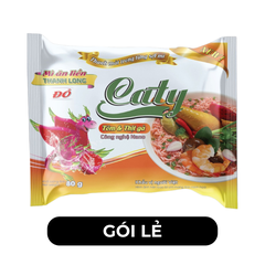 VINACATY - Mì ăn liền thanh long đỏ Caty hương vị Tôm và thịt gà, Mì tôm thanh long đỏ Caty ăn liền - 80g/gói - 00571