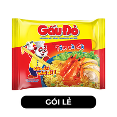 ASIAFOODS - Mì Gấu Đỏ hương vị Tôm và gà, Mì Tôm và gà Gấu Đỏ, Mì gói ăn liền Gấu Đỏ Tôm và gà - 63g/gói - 00326