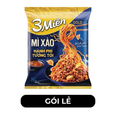 UNIBEN - Mì xào 3 Miền Gold hương vị Hành phi tương tỏi, Mì xào 3 Miền Gold Hành phi tương tỏi - 75g/gói - 00586